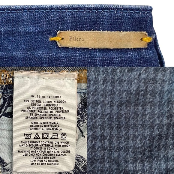 Pilcro and the Letterpress Anthro Houndstooth Print Serif Skinny Ankle Jeans 28 - Picture 4 of 15